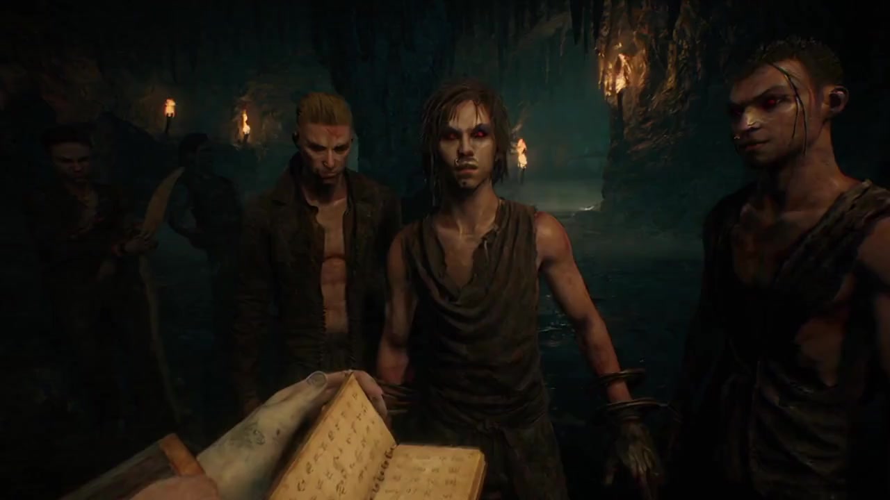 A group discussion among demons who is in the body of teen boys, wearing shirtless black pants.